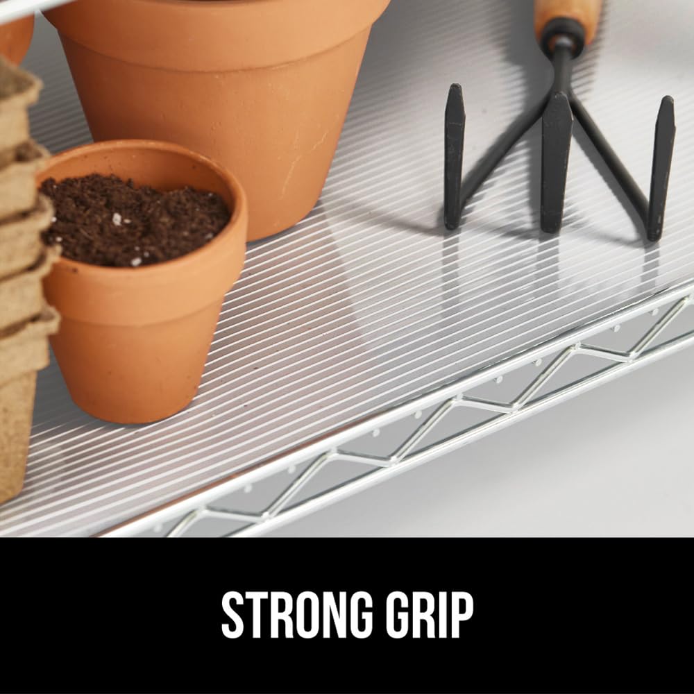 GORILLA GRIP DuraGuard Ribbed Drawer and Shelf Liner for Cabinet, Non Adhesive Waterproof Protection for Kitchen, Strong Grip, BPA Free Plastic Liners for Cabinets, Bathroom Drawers,12x20, Clear