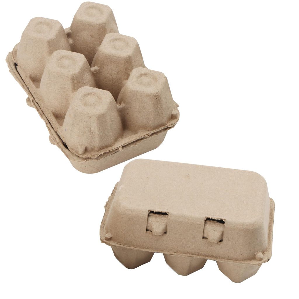 SOUJAP 30 Pack Half Dozen Egg Cartons, 6 Count Paper Bulk for Storing up to 6 Small to Medium Chicken Eggs