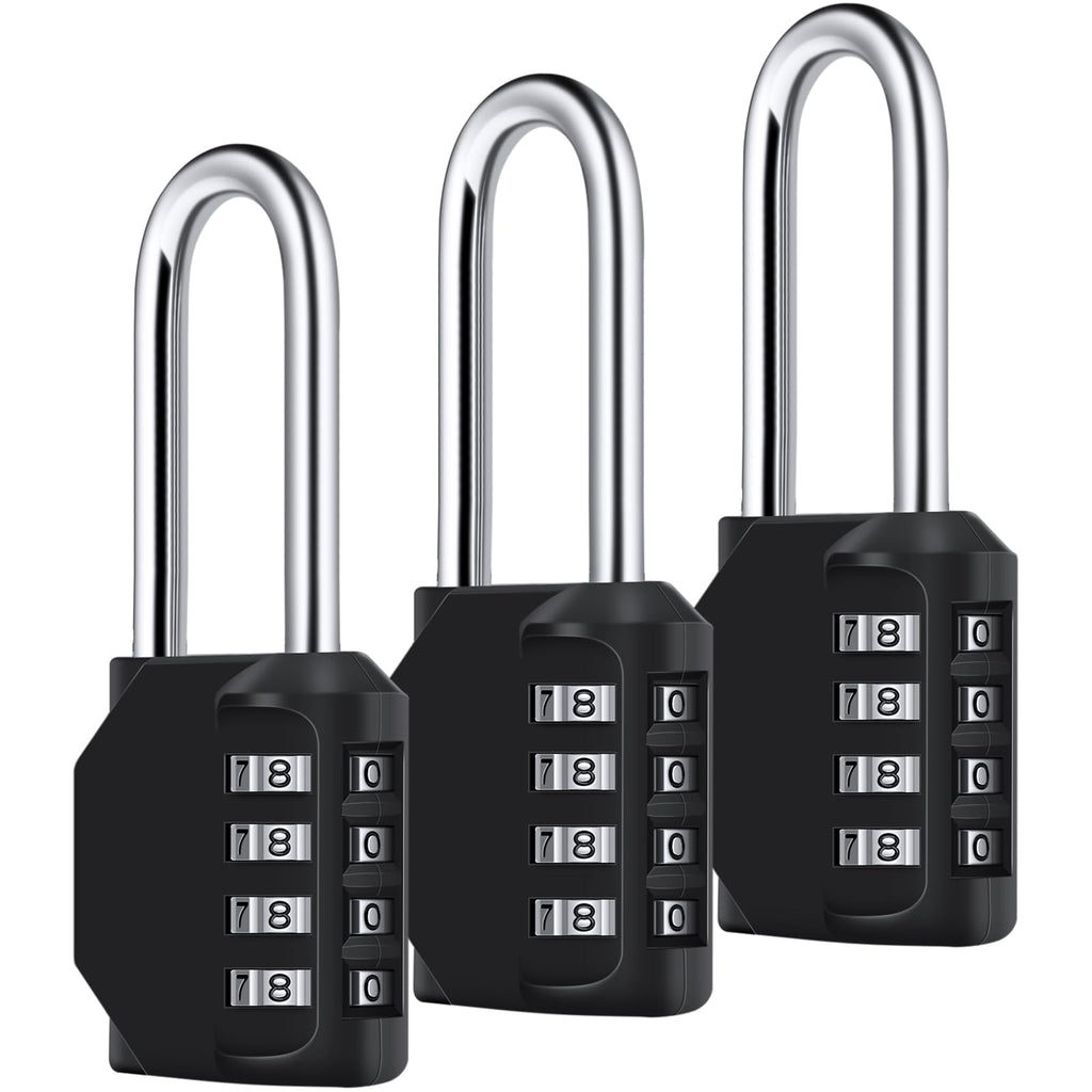 Combination Padlock, [2.6 inch Long Shackle] [3 Pack] Diyife 4 Digit Locker Lock Weatherproof Lock Outdoor Combination Lock for School Gym Locker, Toolbox, Fence, Hasp, Cabinet, Shed, Garage