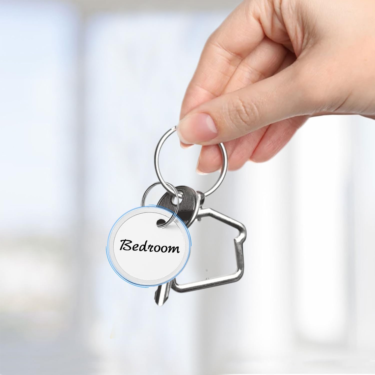 200pcs Metal Rim Tags - Round Paper Tags with Metal Rings for Car Keys and Door Keys, White