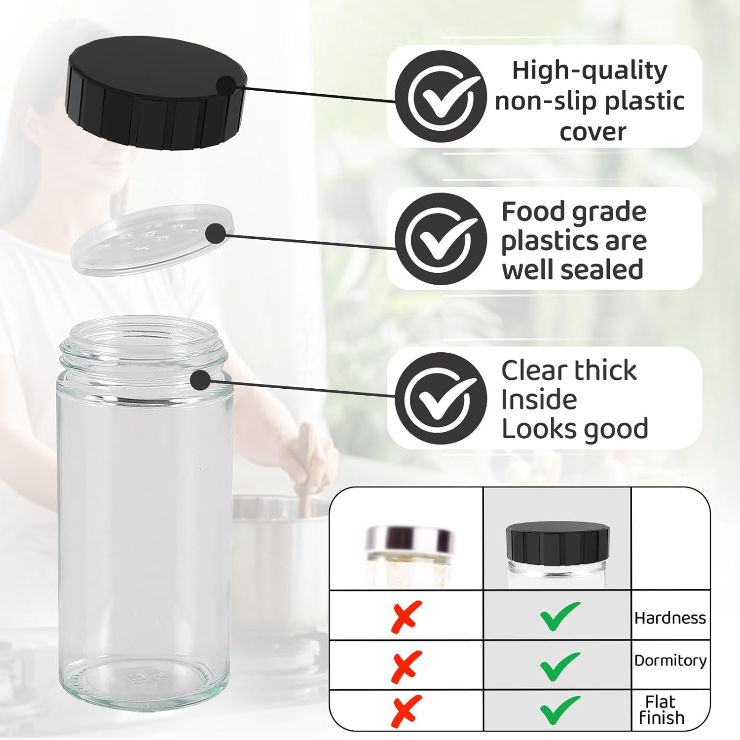 AKOZLIN Rotating Spice Jars with Rack Revolving Spice Rack with 20 Spice Jars Kitchen Spice Tower Organizer Stainless Steel with Stickers and Folding Funnel for Countertop or Cabinet, Silver