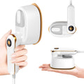 Annmiir Portable Clothes Steamer 140x80mm Ceramic Glaze Panel Iron LCD 120ml Water Tank 1100W & 15s Fast Heat Up 4-speed Steamer for Clothes of all Fabrics Dry&Wet Iron for Home Travel Business Trip