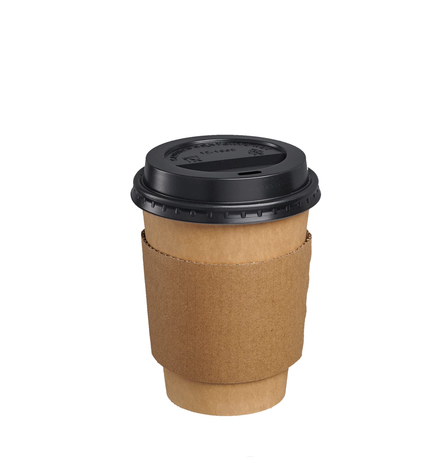GUSTO [12 oz. - 50 Sets] Disposable Kraft Coffee Cups with Black Lids, Sleeves - to Go Paper Hot Cups (Formerly Comfy Package)
