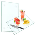 Tempered Glass Cutting Board for Kitchen, 2PCS Glass Chopping Board for Countertop, Clear Cutting Board with Rubber Feet, Shatter-Resistant, Heat Resistant, Easy to Clean (2PCS - 12"x16" & 12"x8")