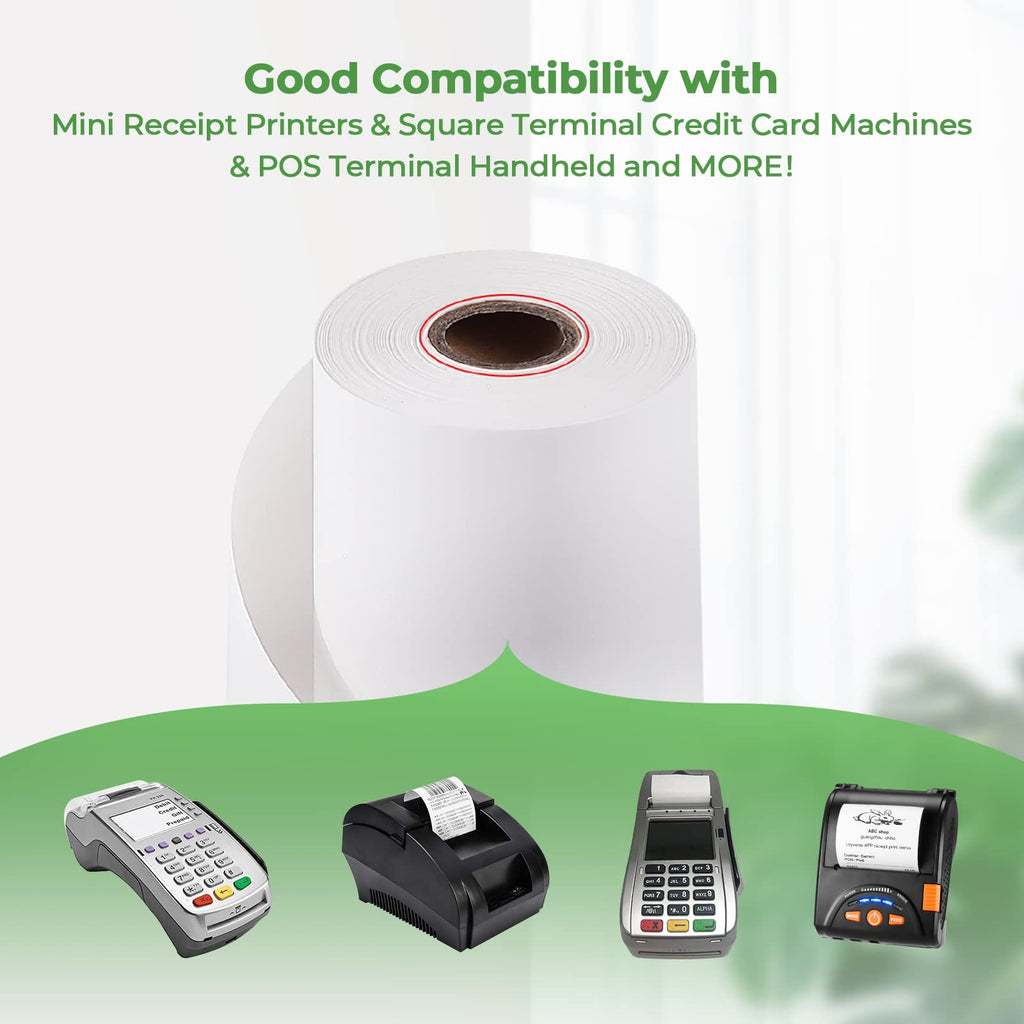 MUNBYN Thermal Paper Roll 2-1/4" x 50' ft, 50 Rolls BPA Free Receipt Paper, 2.25 x 50 ft Thermal Printer Paper Fits 58mm Mini Thermal POS Printer & Square Terminal Credit Card Machines