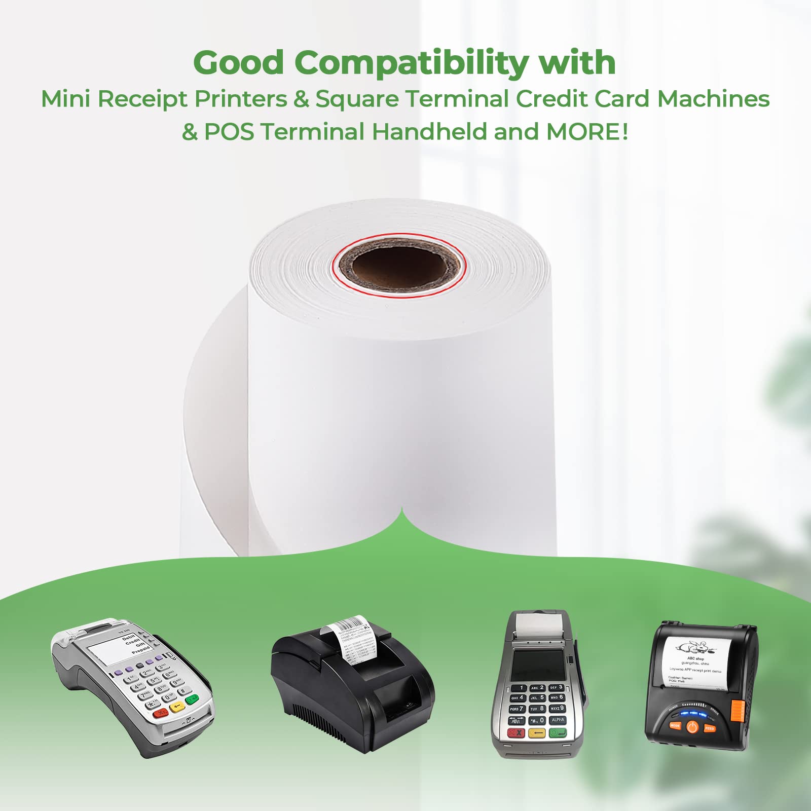 MUNBYN Thermal Paper Roll 2-1/4" x 50' ft, 50 Rolls BPA Free Receipt Paper, 2.25 x 50 ft Thermal Printer Paper Fits 58mm Mini Thermal POS Printer & Square Terminal Credit Card Machines