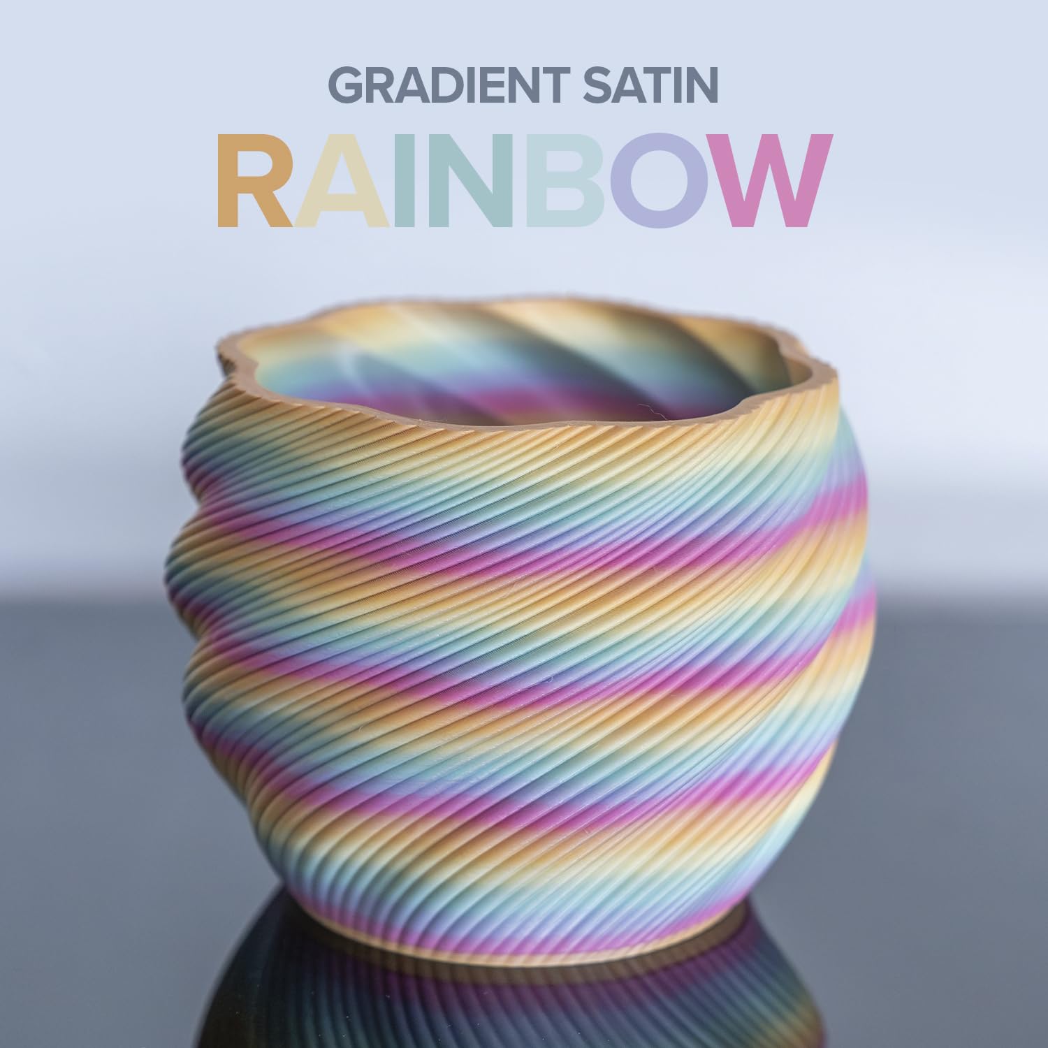 Polymaker Panchroma Gradient Satin Rainbow 3D Printer PLA Filament 1.75mm, Multicolor 3D Printing PLA Filament, 1kg Spool (2.2lbs)