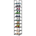 Olyzer 10 Tier Shoe Rack, Narrow Shoe Organizer, Space Saving,Vertical Shoe Stand Shelf for Living Room, Bedroom, Closet, Entryway, Grocery Room, 12.2'' x 12.2'' x 68.9''