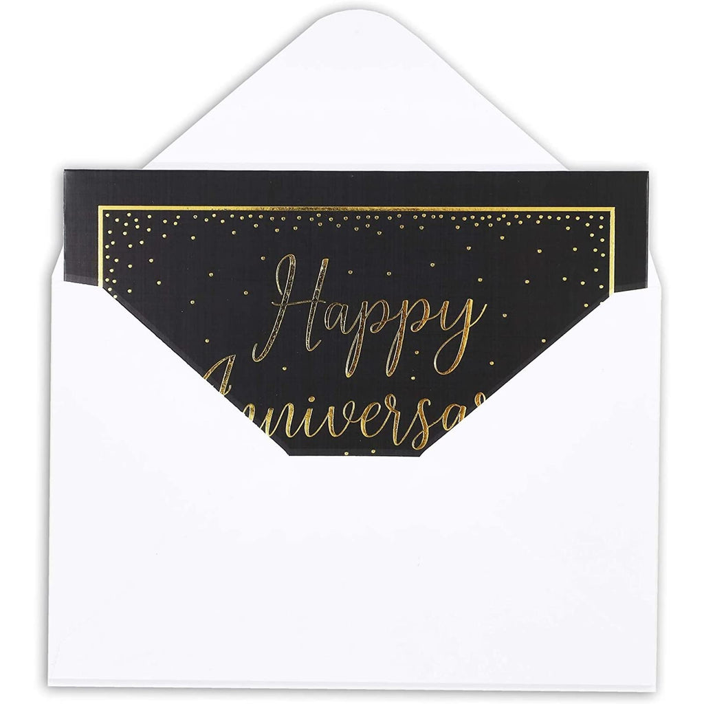 Happy Anniversary Cards with 6 Gold Foil Designs and Envelopes (4 x 6 in, 48 Pk)