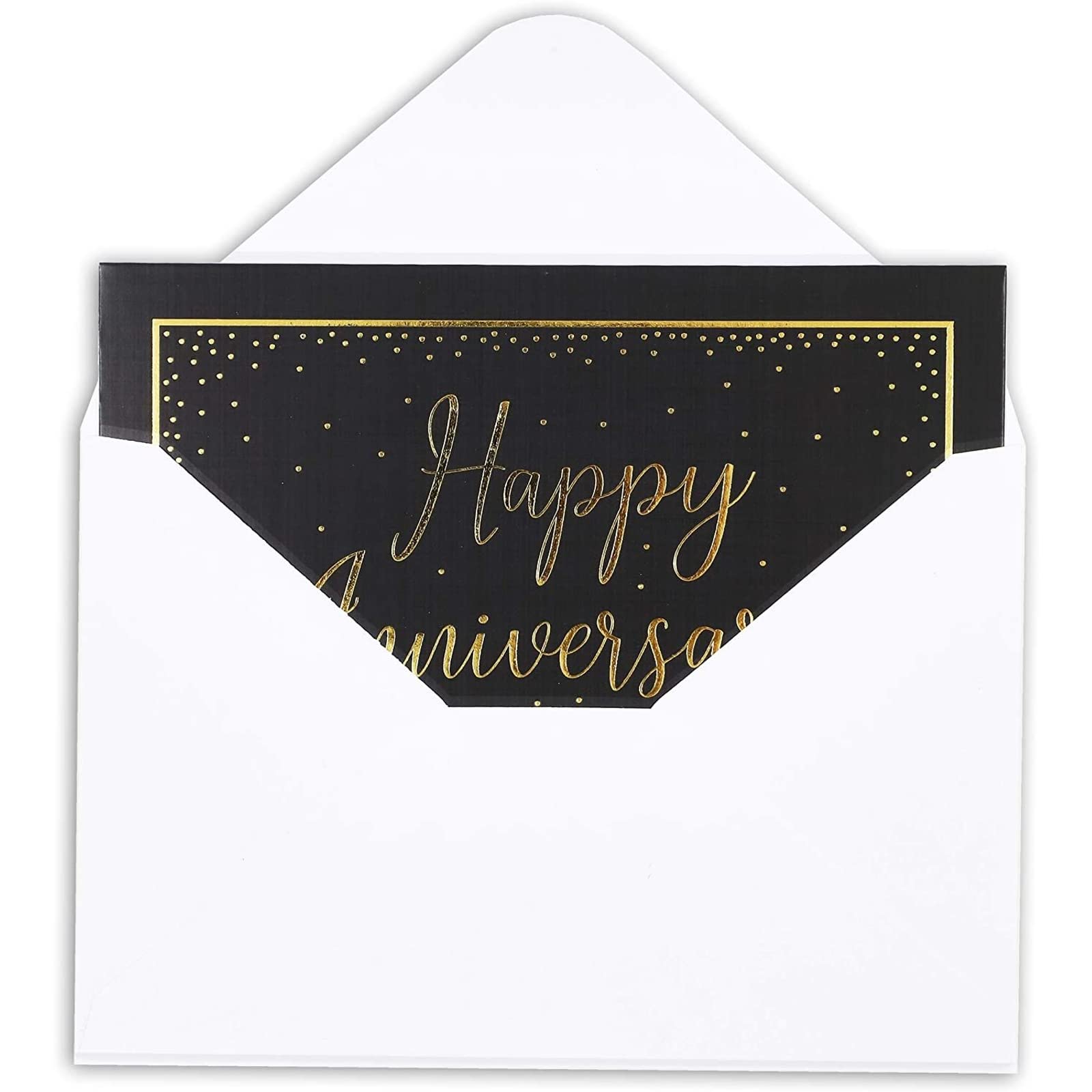 Happy Anniversary Cards with 6 Gold Foil Designs and Envelopes (4 x 6 in, 48 Pk)