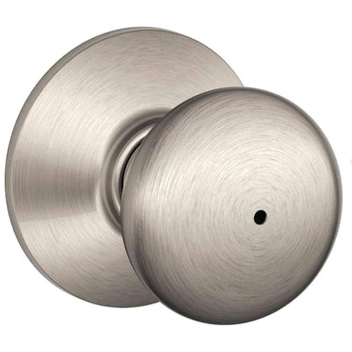 Schlage F40 PLY 619 Plymouth Door Knob with Standard Trim, Bed & Bath Privacy Lock, Satin Nickel