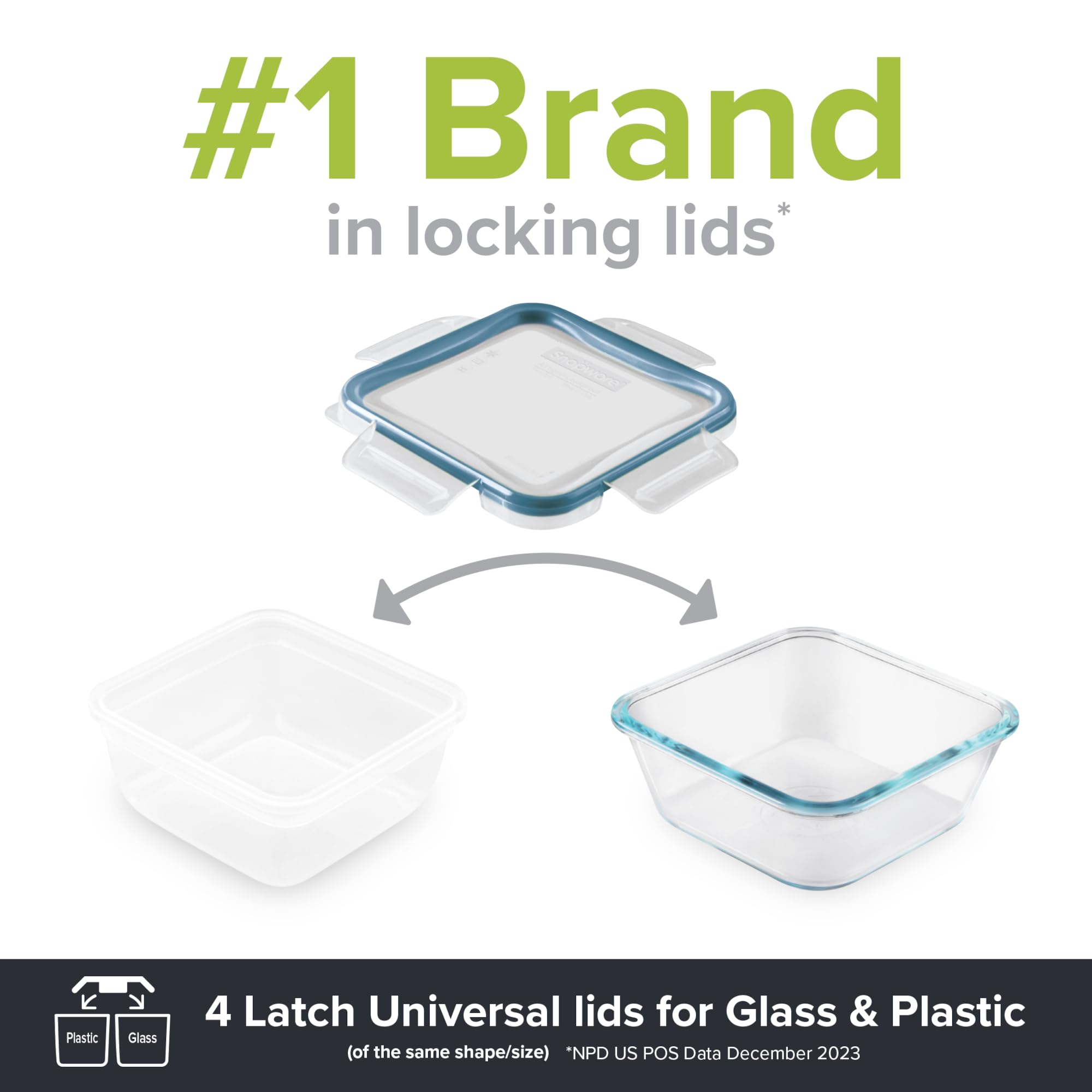 Snapware Total Solution 16-Pc Plastic Food Storage Containers Set, 2-Cup & 1-Cup Round Meal Prep Container, BPA-Free Lids with 4 Locking Tabs, Microwave, Dishwasher, and Freezer Safe