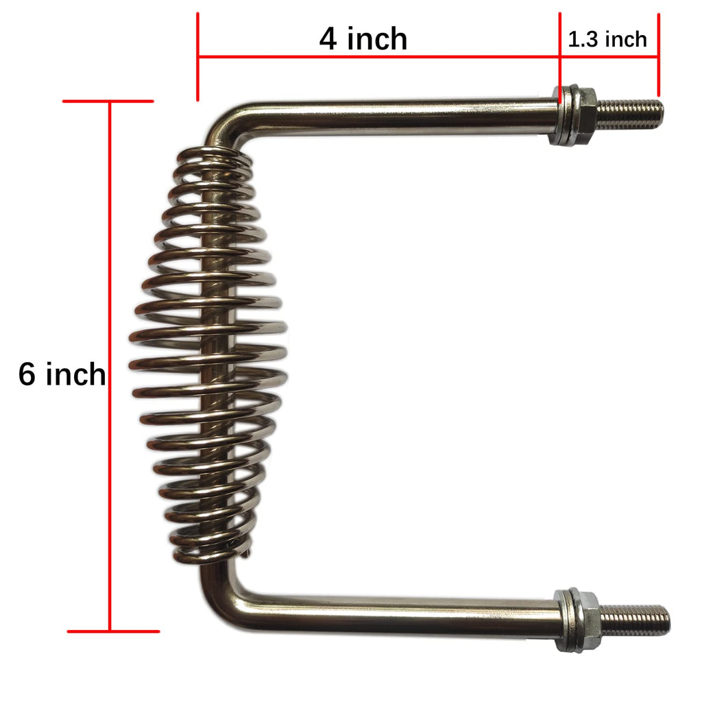 6" Stainless Spring Handle 5" Wide Overall with 1/2" Steel Rod for BBQ pits Trailers, Custom Metal Projects, Custom Built Grills, Smokers, Pits, Wood Stoves,cabinets