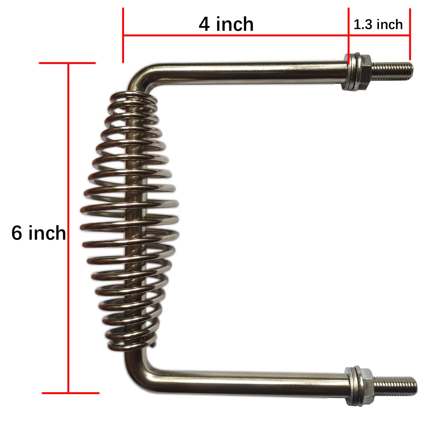 6" Stainless Spring Handle 5" Wide Overall with 1/2" Steel Rod for BBQ pits Trailers, Custom Metal Projects, Custom Built Grills, Smokers, Pits, Wood Stoves,cabinets