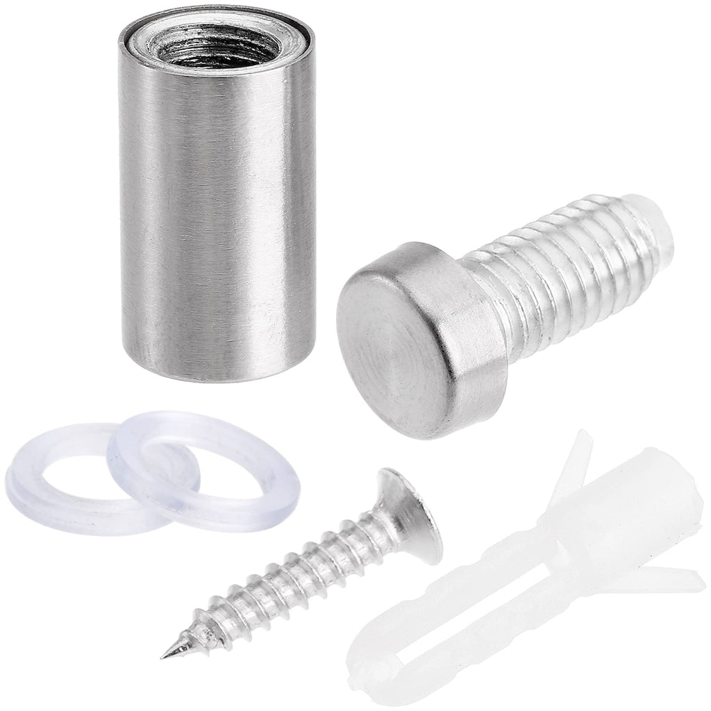 Coloch 60 Pcs Stainless Steel Standoff Screws, 1/2x1 Inch Mounting Glass Hardware Advertising Wall Standoff Sign Holders Screws for Hanging Acrylic Picture Frame, Glass Mounting, Office, Supermarket