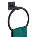 KOKOSIRI Towel Ring Matte Black Bath Towel Hanger Bathroom Hardware Hand Towels Holder Rack Wall Mounted Stainless Steel, B3010BK