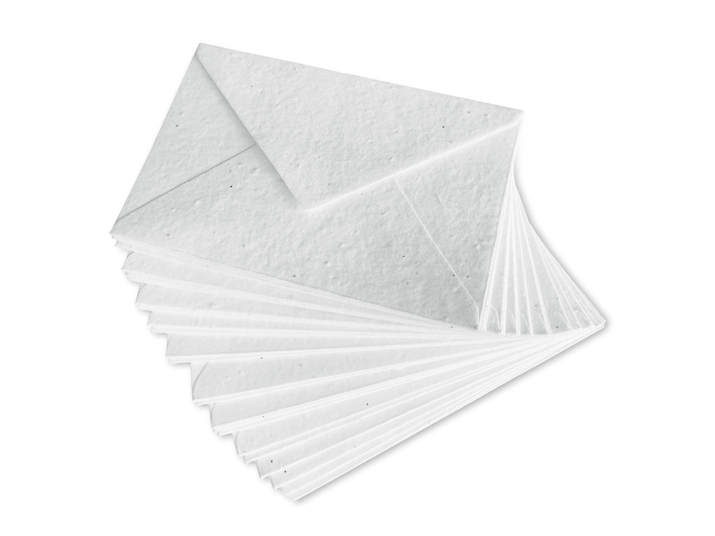Wanderings Handmade Flower Seed Paper Envelopes – Medium 5.25 x 7.25” / 13 x 18 cm – Pack of 25 – Plantable Wildflower Seed Paper Envelopes for Invitations & Memorials – 250 GSM