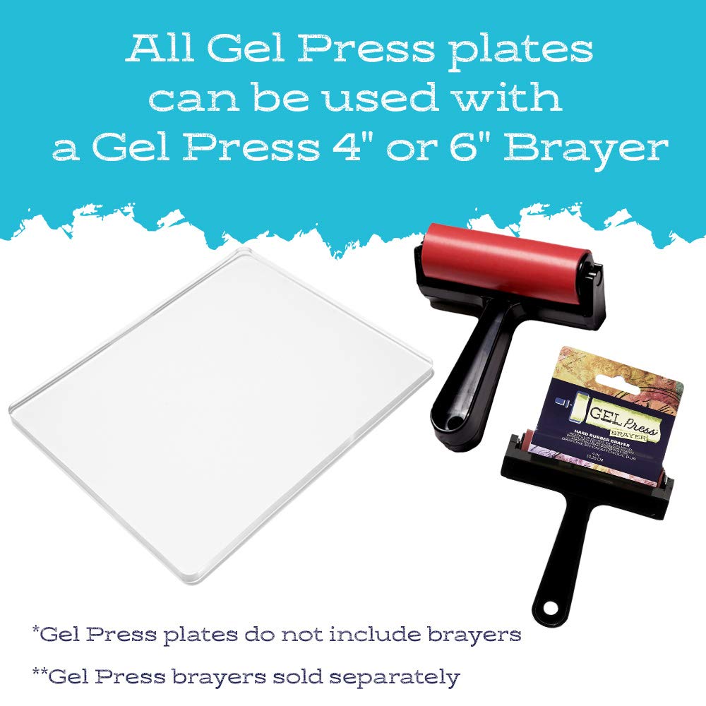 Gel Press Monoprinting Print Plate - 8” X 10” (20.3 X 25.4 cm) Gel Plate - Printmaking Supplies - Reusable Gel Printing Plates for Press Art for Card Making, Scrapbooking, Journaling, Arts & Crafts