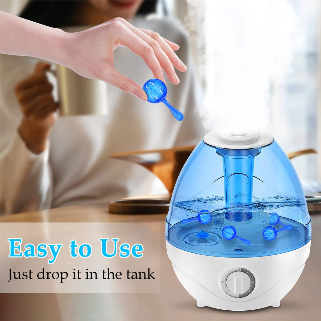 12Pack Humidifier Cleaner,Fish Tank Cleaner,Demineralization Cleaning Ball,Compatible with Vicks, LEVOIT Warm and Cool Mist Humidifiers,Purifies Water,Prevents Hard Water Build-Up,Humidifier Filter