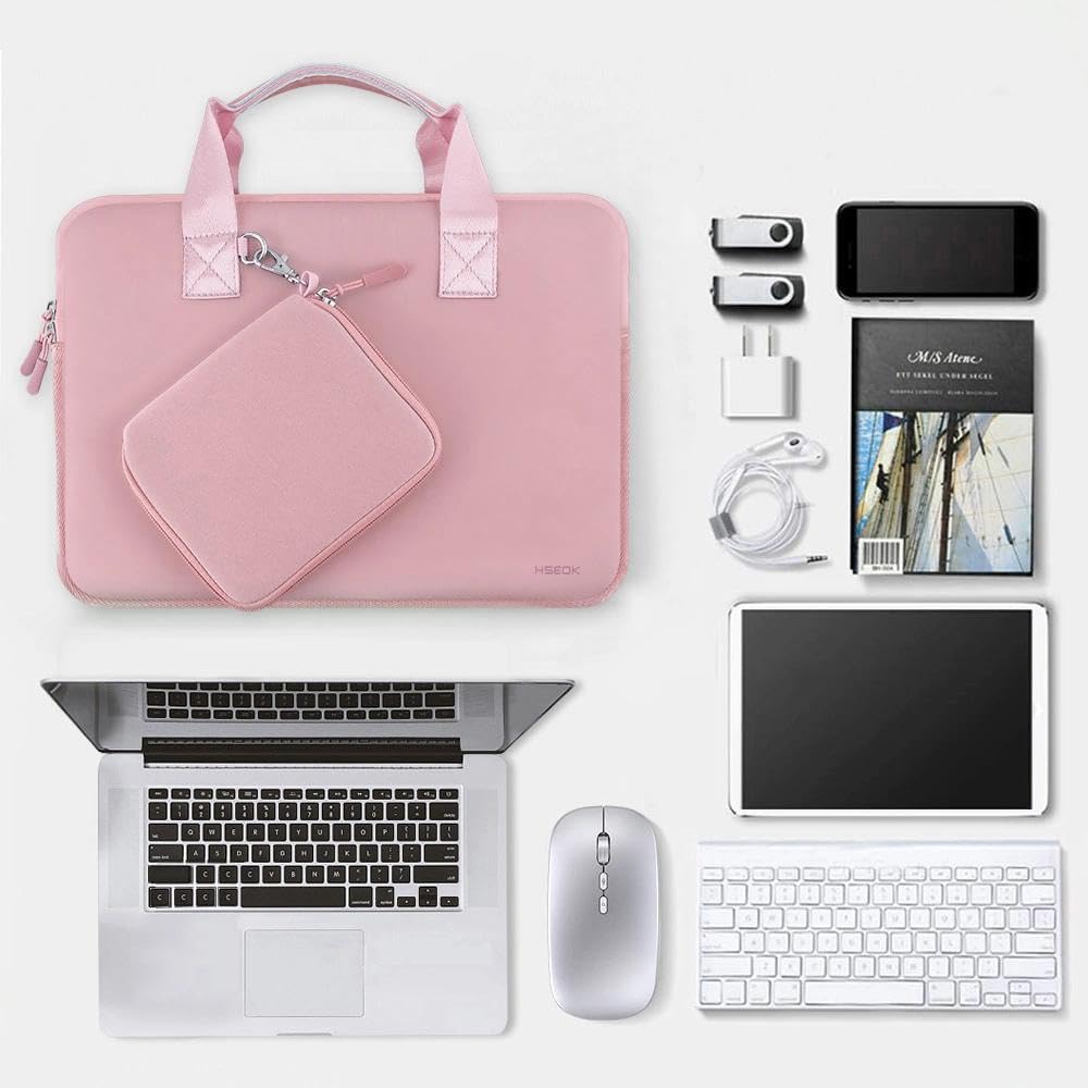 Hseok Laptop Sleeve 14 inch Case with Small Pouch, Neoprene Computer Bag Compatible with MacBook Pro 14" M4/M3/M2/M1 2025-2021, MacBook Air/Pro 13" and Most 14 inch Notebooks，P01K01