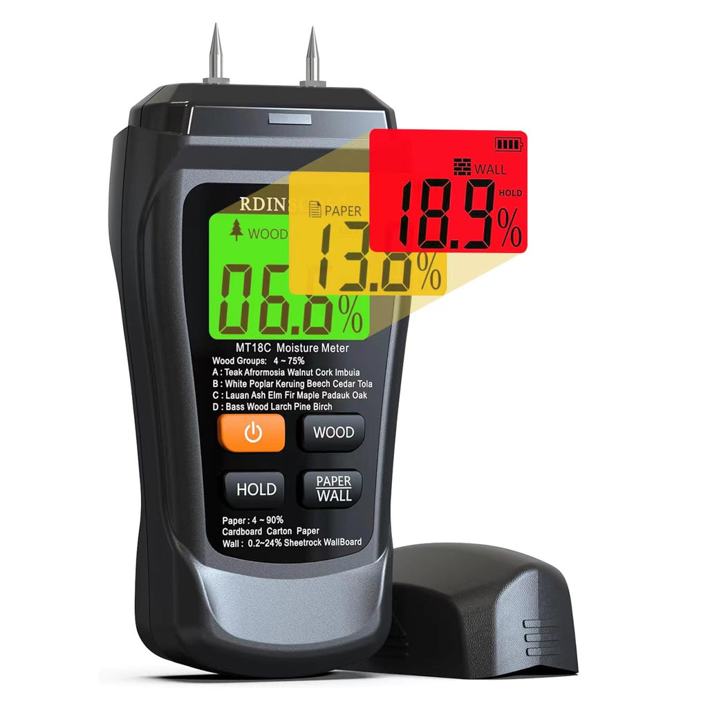 Wood Moisture Meters Detector for Lumber, Log Moisture Detector for Firewood,Hardwood and Softwood