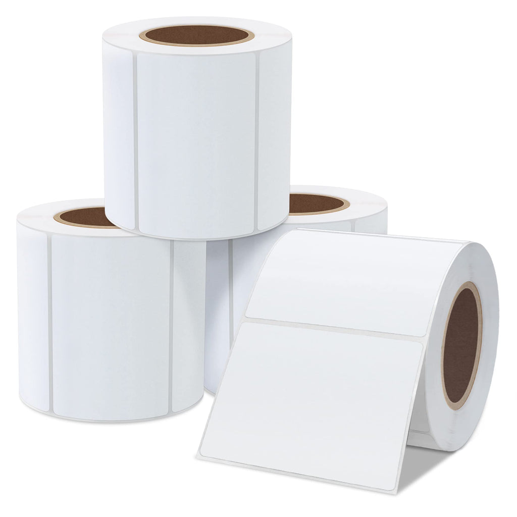 Hybsk 3x2 inch Direct Thermal Labels for Barcodes, Address, Compatible with Rollo Label Printer & Zebra Desktop Printers (3"x2",4 Rolls White)