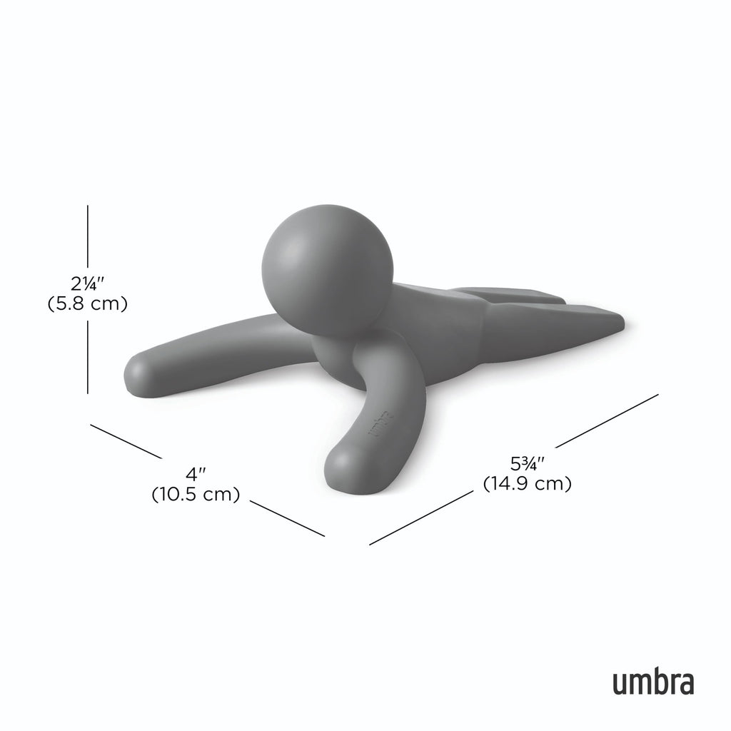Umbra Buddy Door Stop, Heavy-Duty and Flexible, Soft-Touch Finish, Protects Your Floors, Grey, 2-Pack