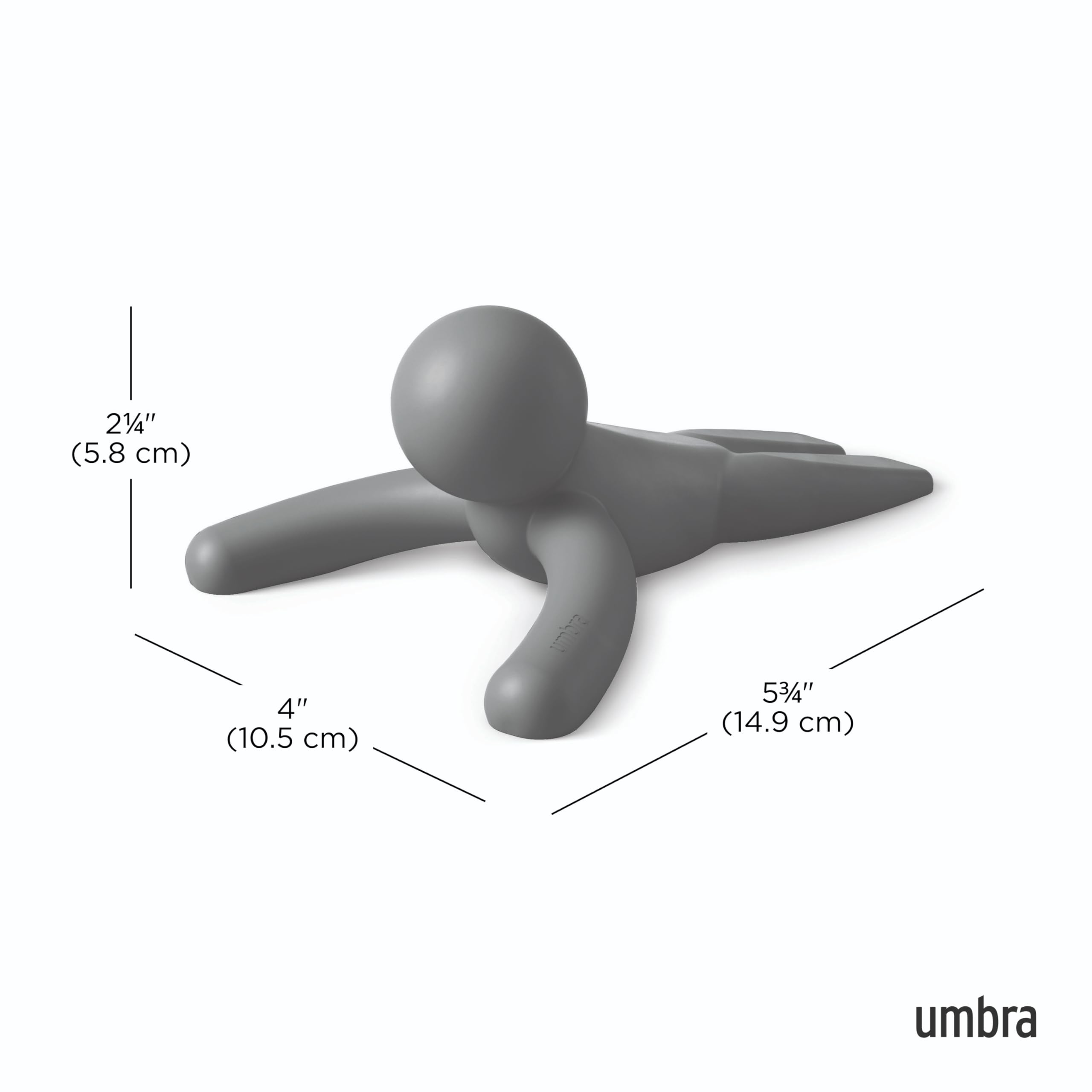 Umbra Buddy Door Stop, Heavy-Duty and Flexible, Soft-Touch Finish, Protects Your Floors, Grey, 2-Pack
