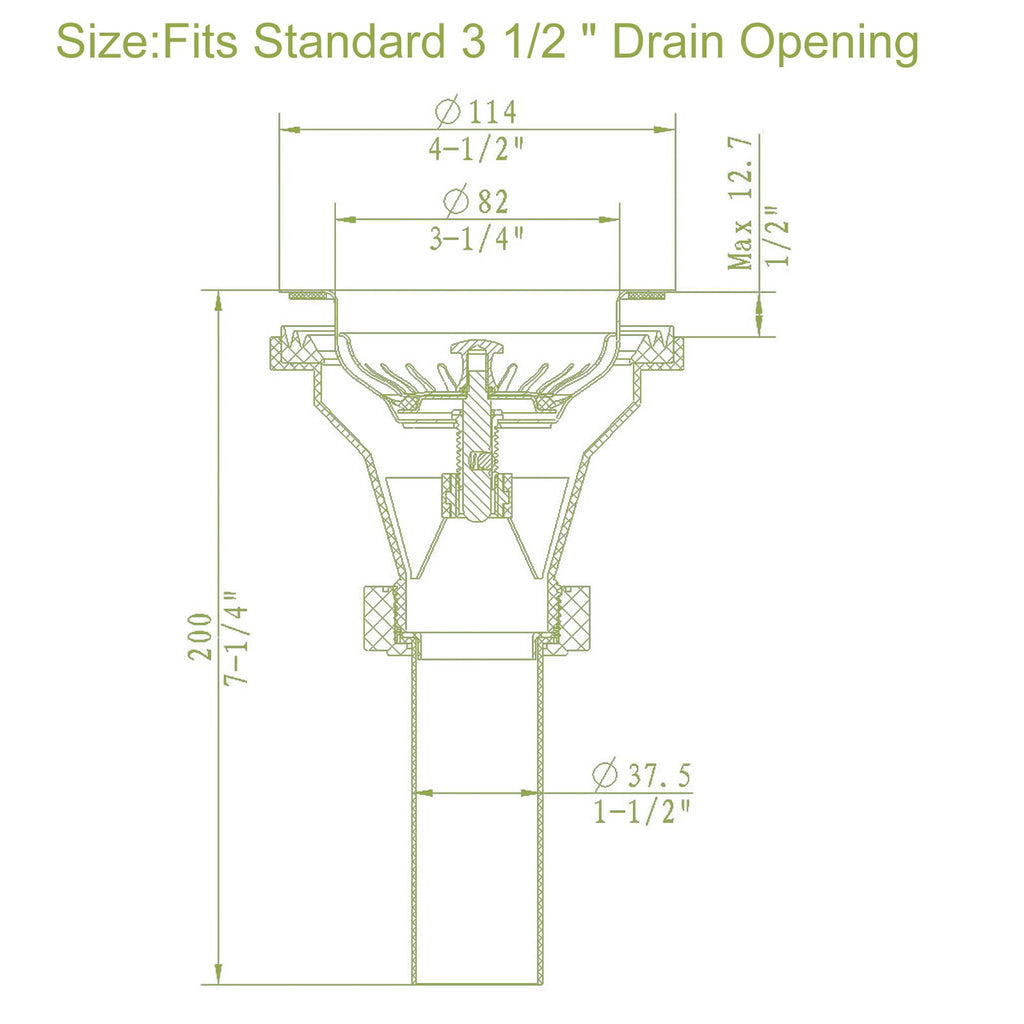 QruiLanTu 3-1/2 Inch Kitchen Sink Drain Assembly Kit Stainless Steel Sink Strainer Drain Basket Replacement with Sink Stopper Sealing Lid for Kitchen Bathroom Drain Kit