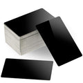 ZOENHOU 100 PCS Metal Business Card 3.4 x 2.1 Inch, 18mil Thickness Black Blank Aluminum Cards for DIY, Gift, VIP, Laser Engraving