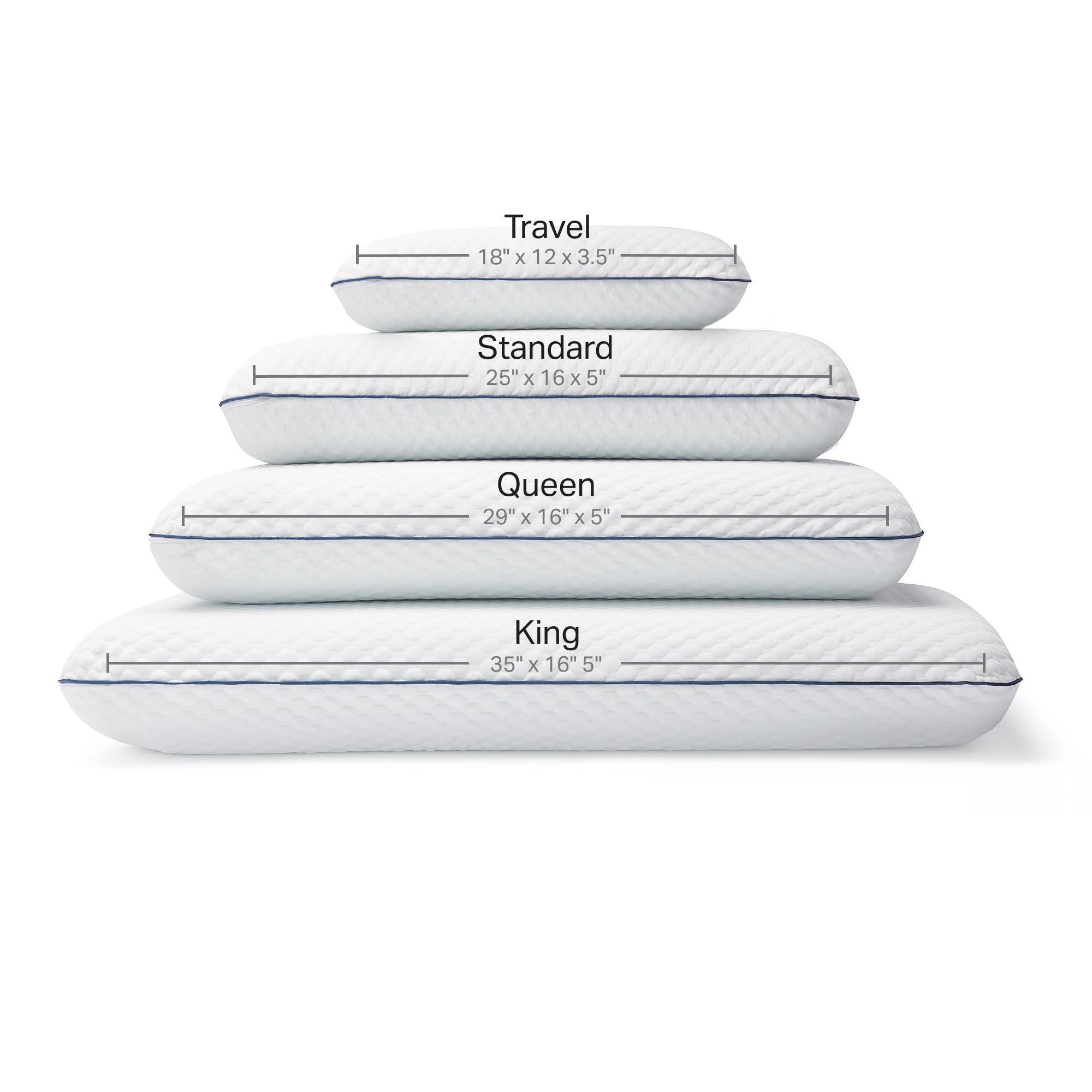 WEEKENDER Ventilated Gel Memory Foam Pillow - Washable Cover , White, Standard (Pack of 1)