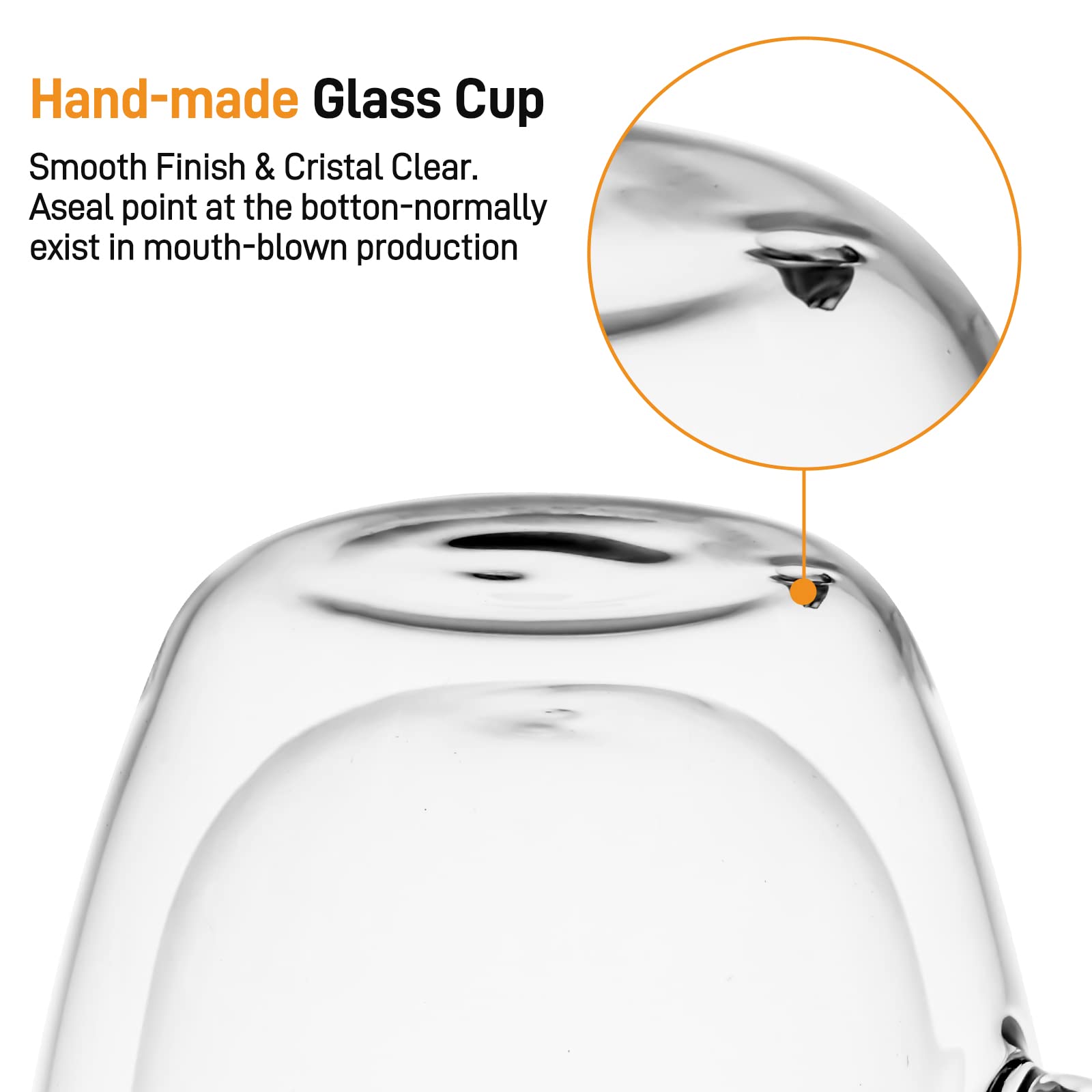 Dyserbuy 4 Pack Cappuccino Glass Mugs, Double Wall Insulated Glass Coffee Mugs with Handle, Drinking Glasses Cups, Perfect for Cappuccino, Latte, Espresso, Tea, Juice, Beverage (250ml/ 8.5oz)