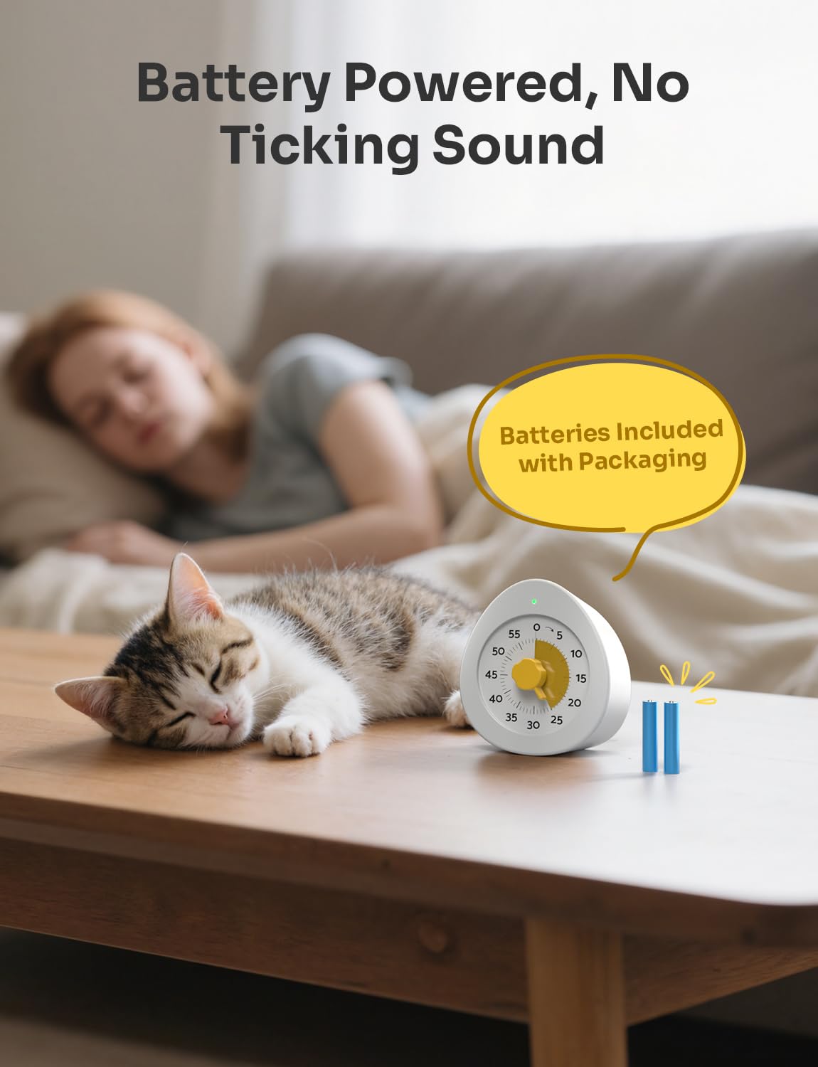 LIORQUE 60 Minute Visual Timer with Pause Function, Visual Timer for Kids and Adults, Time Management Countdown Timer for Classroom Cooking Meting, Non-Ticking Timer