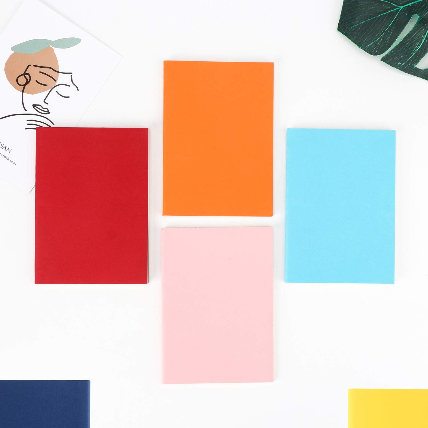 24 Pack Colorful Blank Notebook, Eusoar Mixed Color A6 3.9“ x 5.5” 60 Pages Notebook Unlined, Travel Journal Notebook Notepad Set Bulk, Students Office Writing Diary, Subject Notebooks