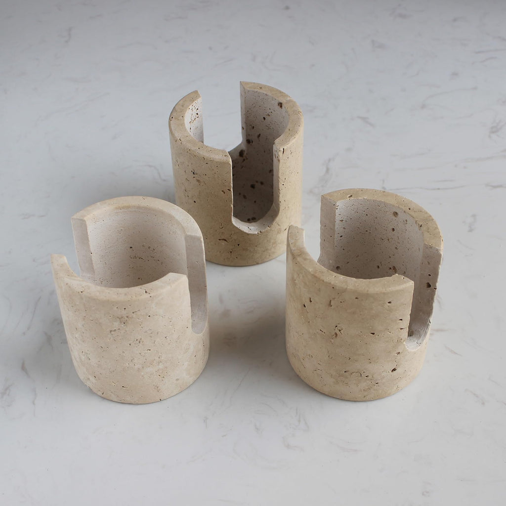 Natural Marble Sponge Holder for Kitchen Counter, Drying Rack, Sponge Caddy for Sink Organizer (Beige Travertine)