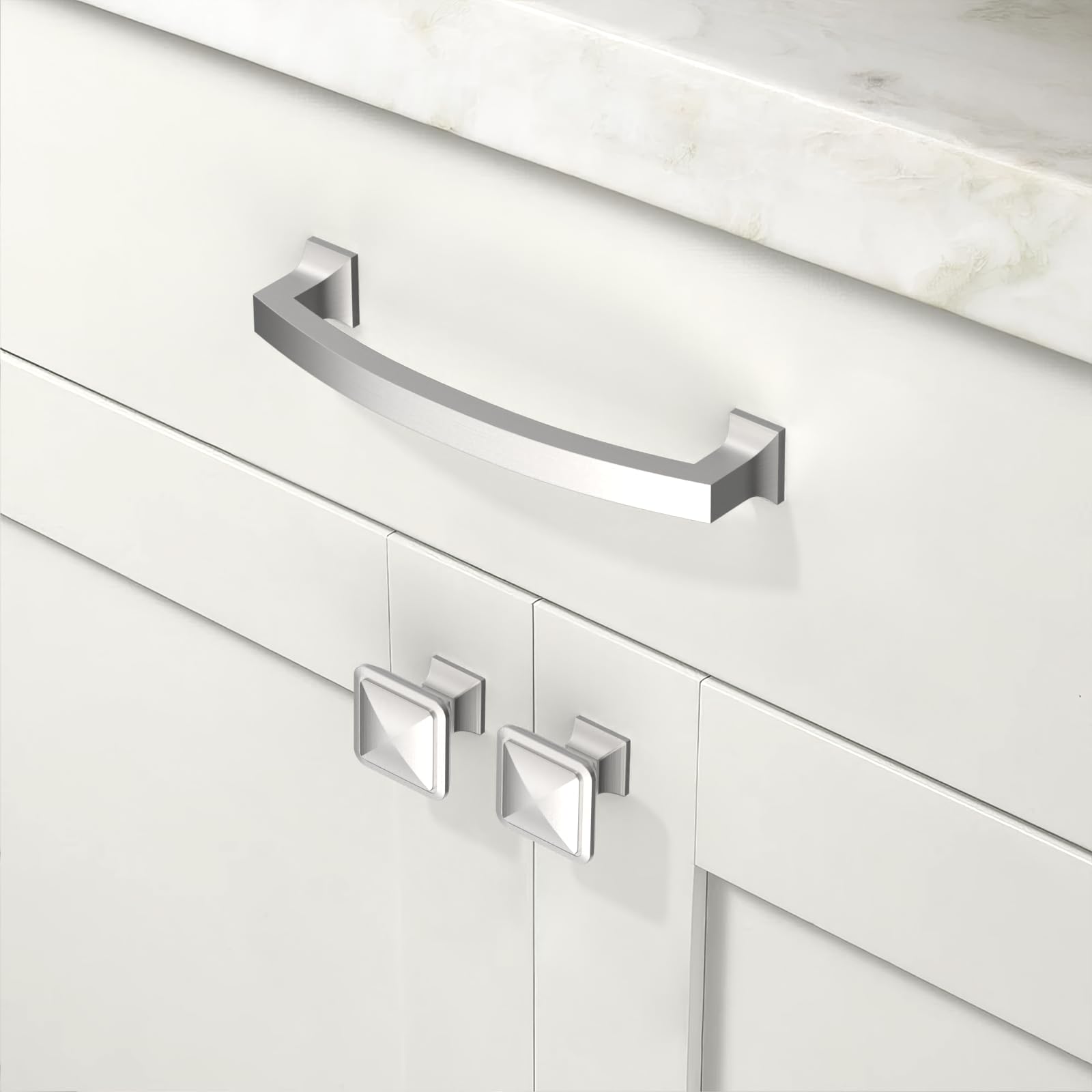 Talentedeco 10 Pack Brushed Satin Nickel Kitchen Cabinet Knobs Cabinet Pulls Drawer Knobs Cabinet Hardware Zinc Knobs for Drawers