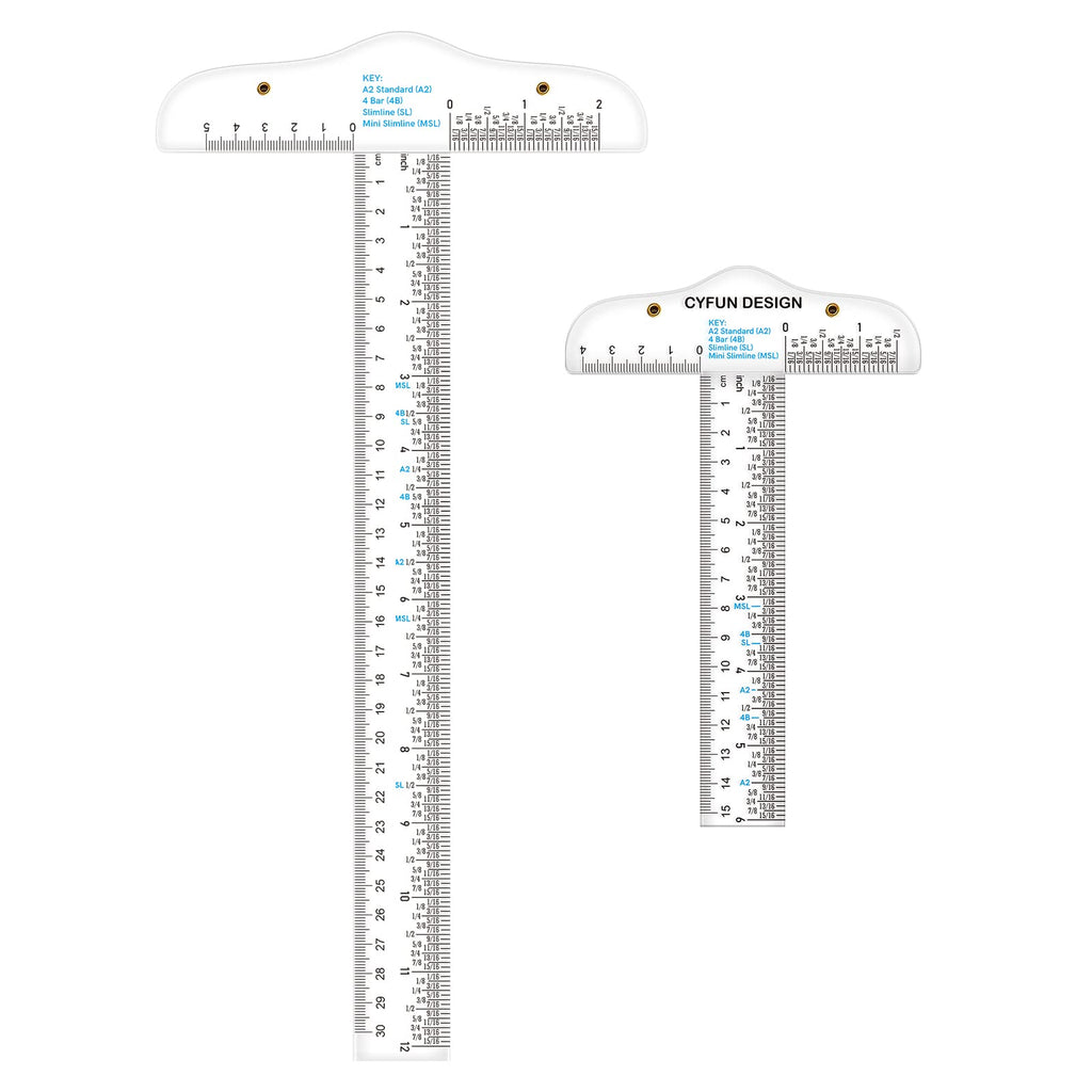 CYFUN DESIGN 12" 6" Acrylic T-Square Ruler, 3 Pack, Transparent, T Ruler, for Crafting Drafting and General Layout Work Art Framing & Drafting Scrapbooking Crafting