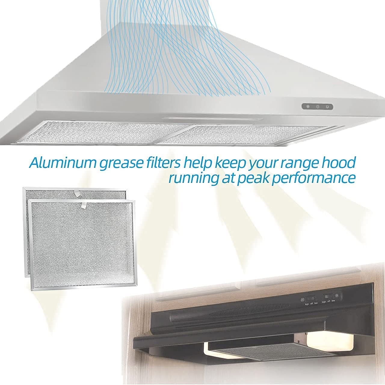 Range Hood Filter Replace 99010299 11-3/4" x 14-1/4" x 3/8" For NuTone Allure WS1 QS2 and Broan QS1 30" Range Hoods BPS1FA30 (2 Pack)