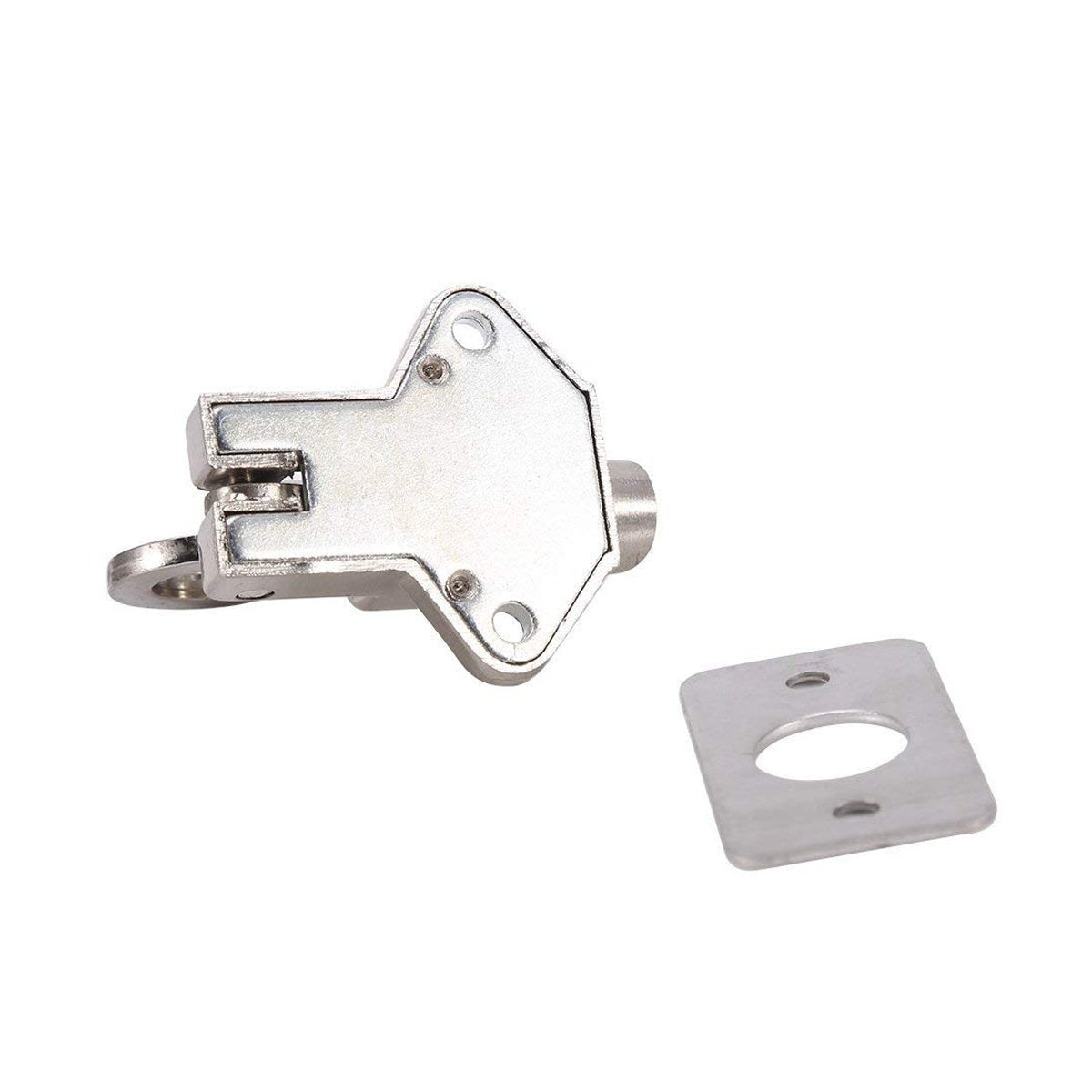 Latch Lock, Zinc Alloy Security Pull Spring Bounce Door Bolt for Window Shed Gate Toilet Bedroom