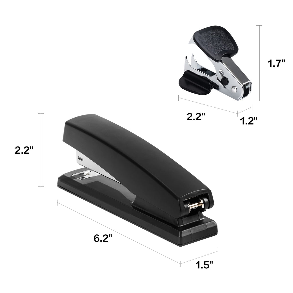 Deli Stapler, Desktop Stapler, 2 Pack, 25 Sheet Capacity, Includes 2000 Staples and 2 Staple Removers, 2 Pack,Black