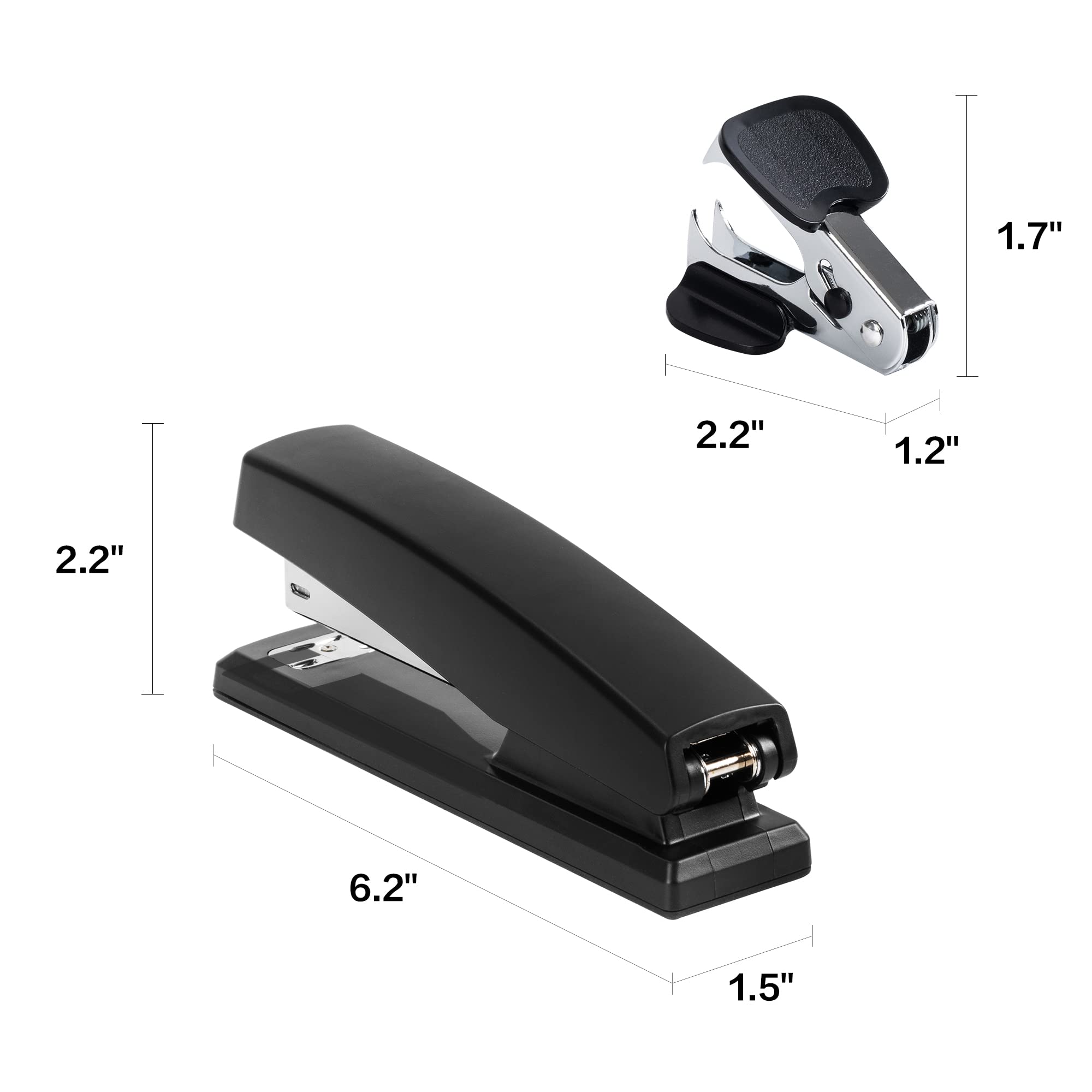 Deli Stapler, Desktop Stapler, 2 Pack, 25 Sheet Capacity, Includes 2000 Staples and 2 Staple Removers, 2 Pack,Black