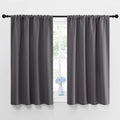 NICETOWN Blackout Curtains 45 Inches Long Thermal Insulated for Bedroom, Room Darkening Window Curtains 2 Panels for Kitchen, Short Drapes Privacy Rod Pocket for Closet/Bunk Bed (W42 x L45, Grey)