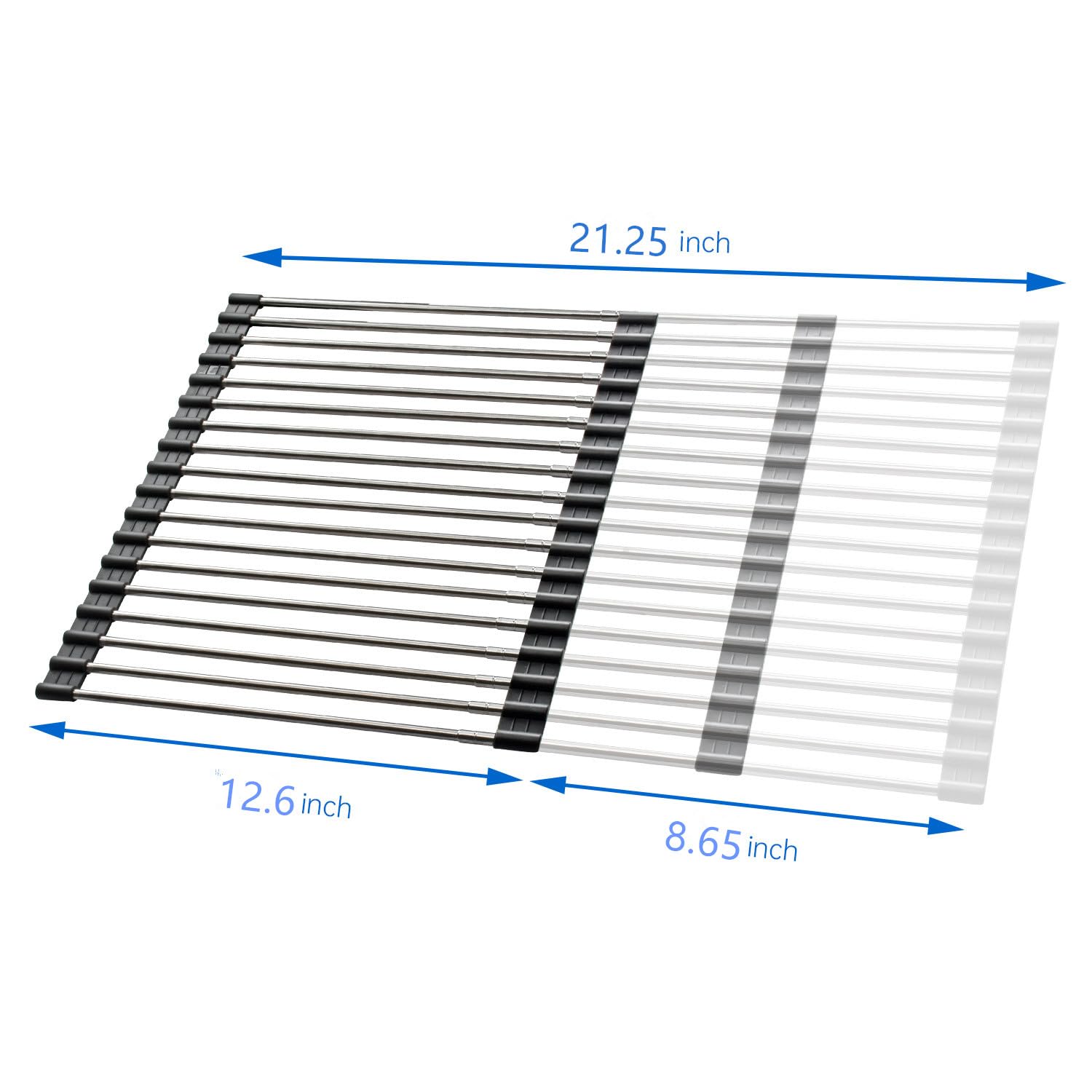 Roll up Dish Drying Rack Over The Sink Kitchen Roll up Sink Drying Rack Portable Dish Rack Dish Drainer (12.79’’21.25’’)