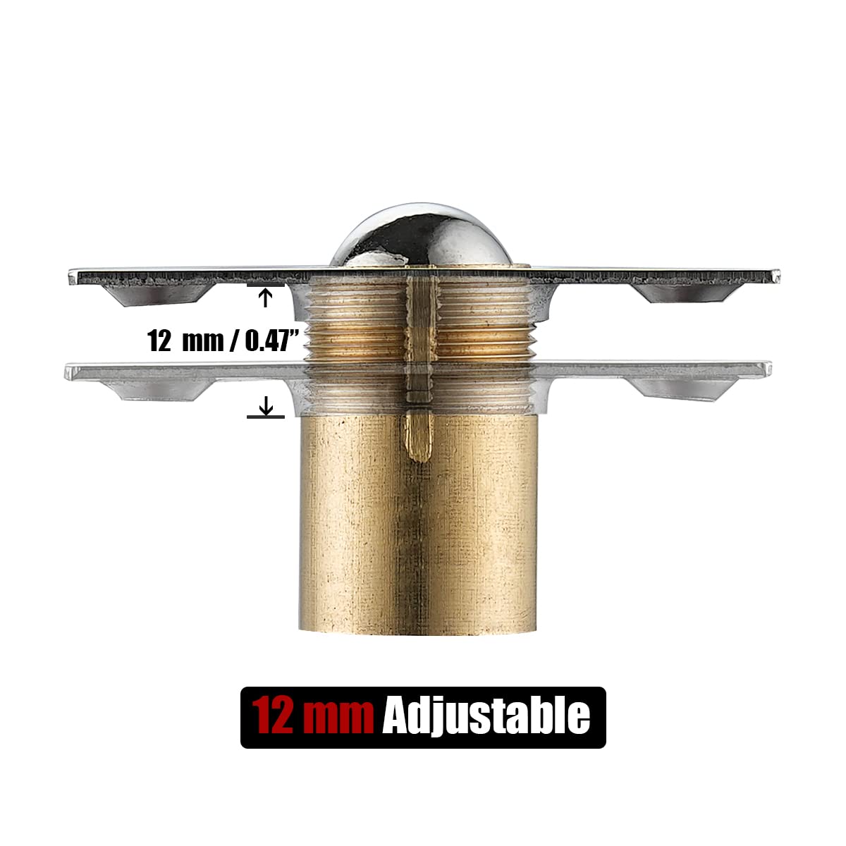 JQK Closet Door Ball Catch Hardware, Stainless Steel Catch Adjustable with Strike Plate, Brushed Satin Finish 4 Pack, HBC100-P4