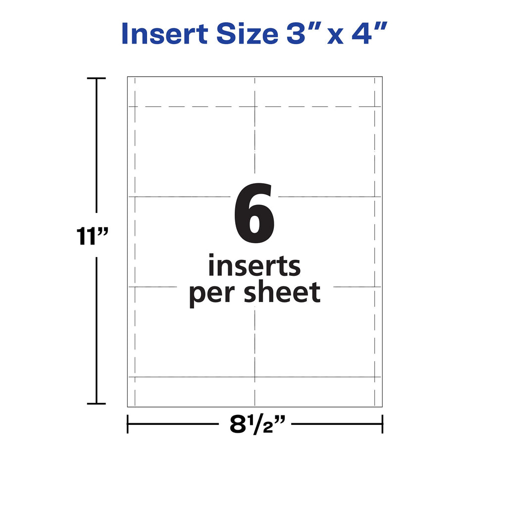 Name Badge Insert Refills, Cardstock, 3" x 4", White