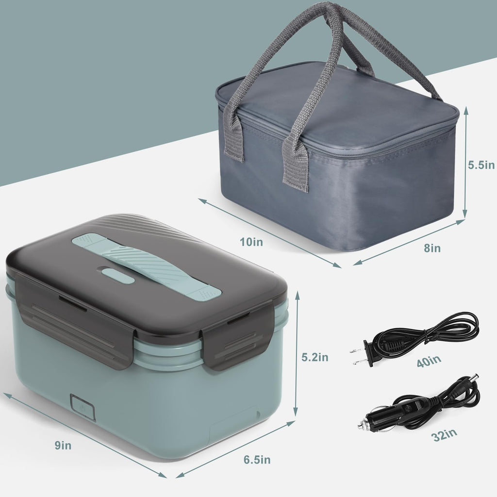 Electric Lunch Box Food Heater for Car Truck Home 1.8L 100W Heated Lunchbox Food Warmer with 12V/24V/110V/220V Portable Microwave for Work Travel Jobsite Camping Christmas Gifts for Adults/Men/Woman