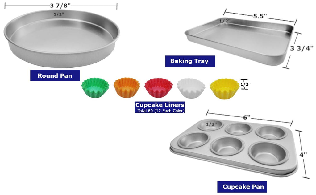Pan Set Compatible with Easy Bake Ultimate Oven | Includes Cupcake Liners that Will FIT in Oven Unlike Others | Kids' Accessories for Cooking Easy Bake Oven Mixes