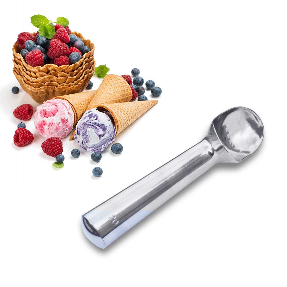Cozihom, 3 Packs, 2 OZ Aluminum Ice Cream Scoop, Cookie Scoop, Ice Scoop Spade with Heat Conductive Handle, Non-Stick and Easy to Use, Simple One-Piece Aluminum Design Easy Release