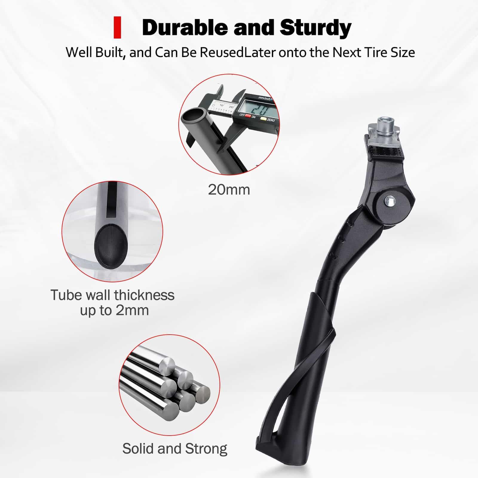 CYFIE Bike Kickstand, Center Mount Bicycle Kick Stand for Adult Bike 22 24 26 inch Wheel, Universal Adjustable Kickstands for 22" - 26" Adult Mountain Road Bike