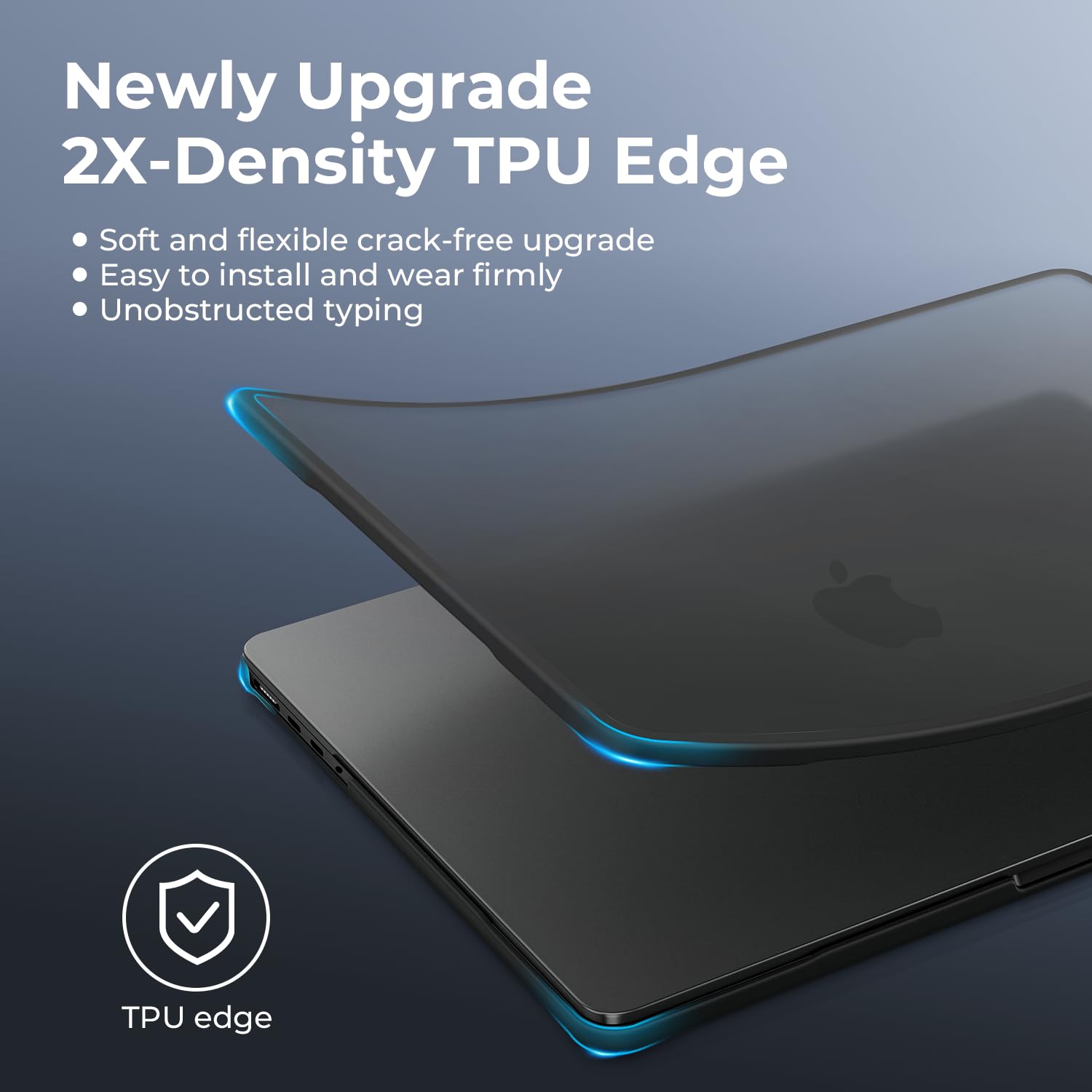BlueSwan Compatible with MacBook Pro 14 inch 2026-2021 Release M5 M4 M3 M2 M1 Pro/Max Chip, Anti-Cracking Hard Shell Case Anti-Fingerprint Soft TPU Bumper, Frosted Black